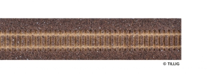 TILLIG 86507 - H0 Gleisbettung Elitegleis dunkel (braun) Länge 950 mm für Flexgleis (Stahlschwellen)